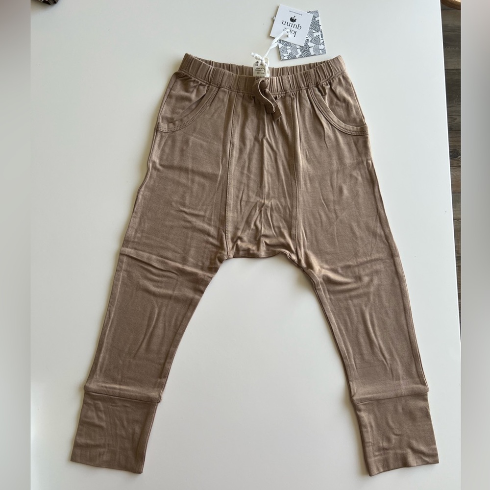 Kate Quinn tan bamboo panda pants